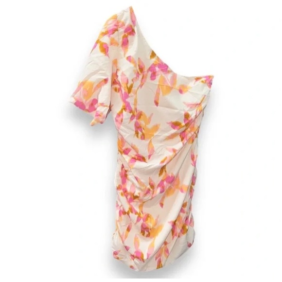 NWT Only Onleleanor Life One Shoulder Dress Silver Peony Design - Picture 7 of 7